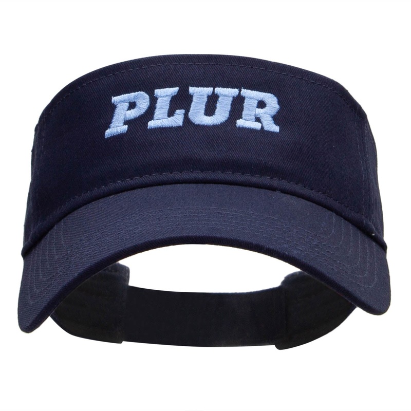PLUR Embroidered Cotton Twill Sun Visor Navy One Size