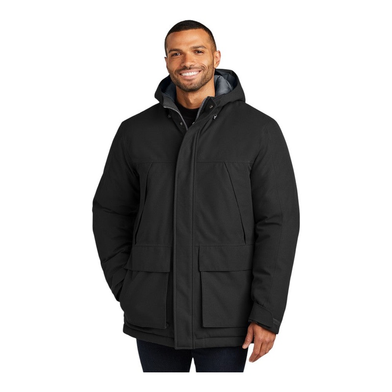 Port Authority J363 Latitude Waterproof Heavyweight Parka Deep Black XS