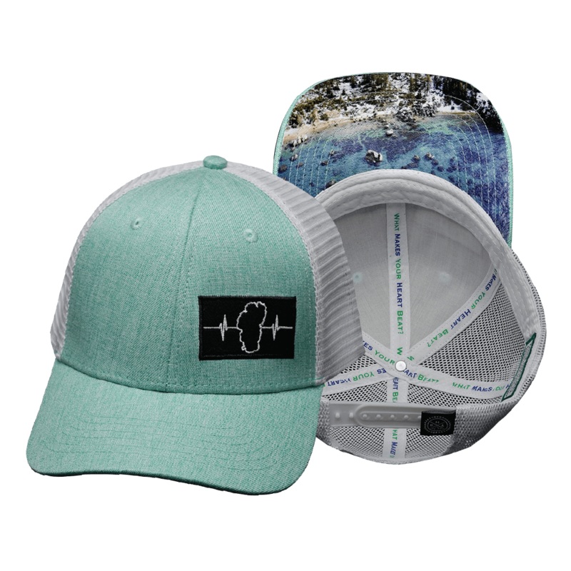 Tahoe Hat – Low Profile – Teal / White – Trucker Mesh
