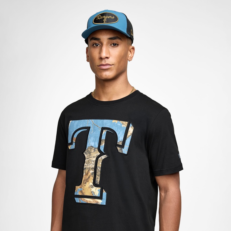 Texas Rangers Black Realtree T-Shirt S