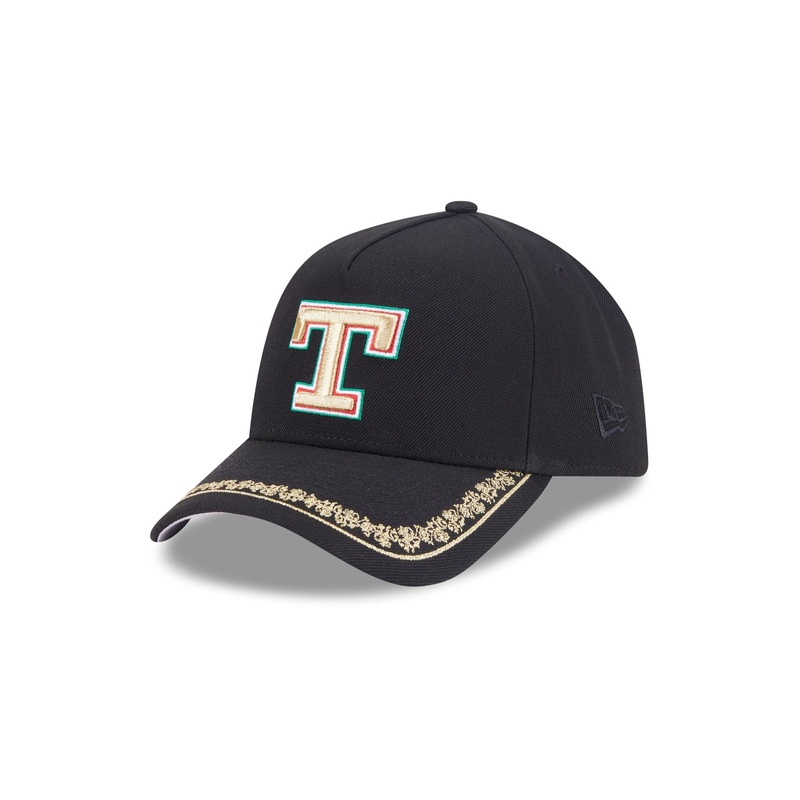 Texas Rangers Ornate Visor 9FORTY A-Frame Snapback Hat One Size