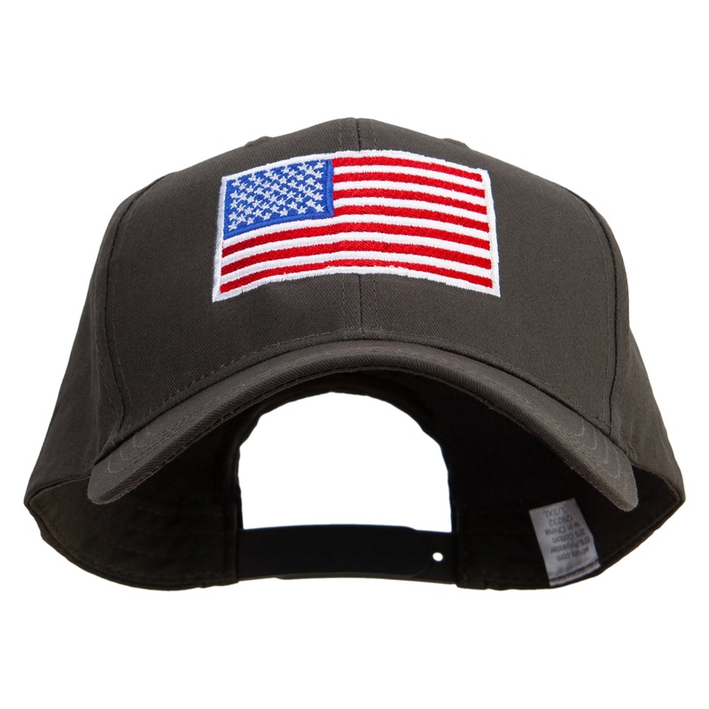 American Color Flag Embroidered Big Size Structured Solid Poly Cotton Twill high profile Pro Style Cap Olive XL-3XL