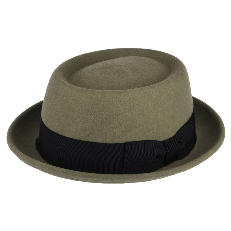 Bailey Hats Darron Crushable Water Repellent Wool Felt Pork Pie Hat – Khaki S