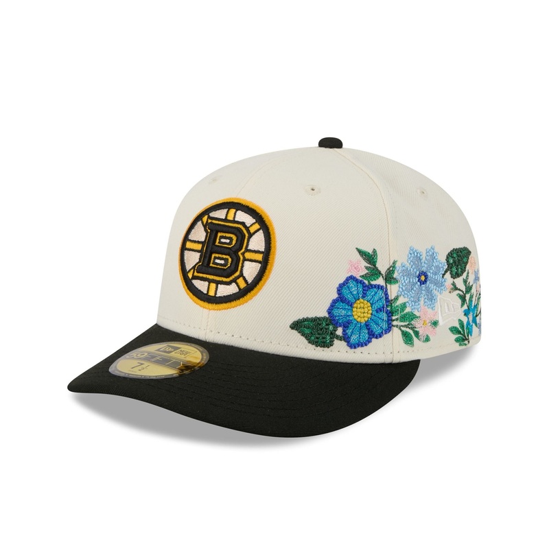 Boston Bruins Tonal Florals White 59FIFTY Fitted Hat 7