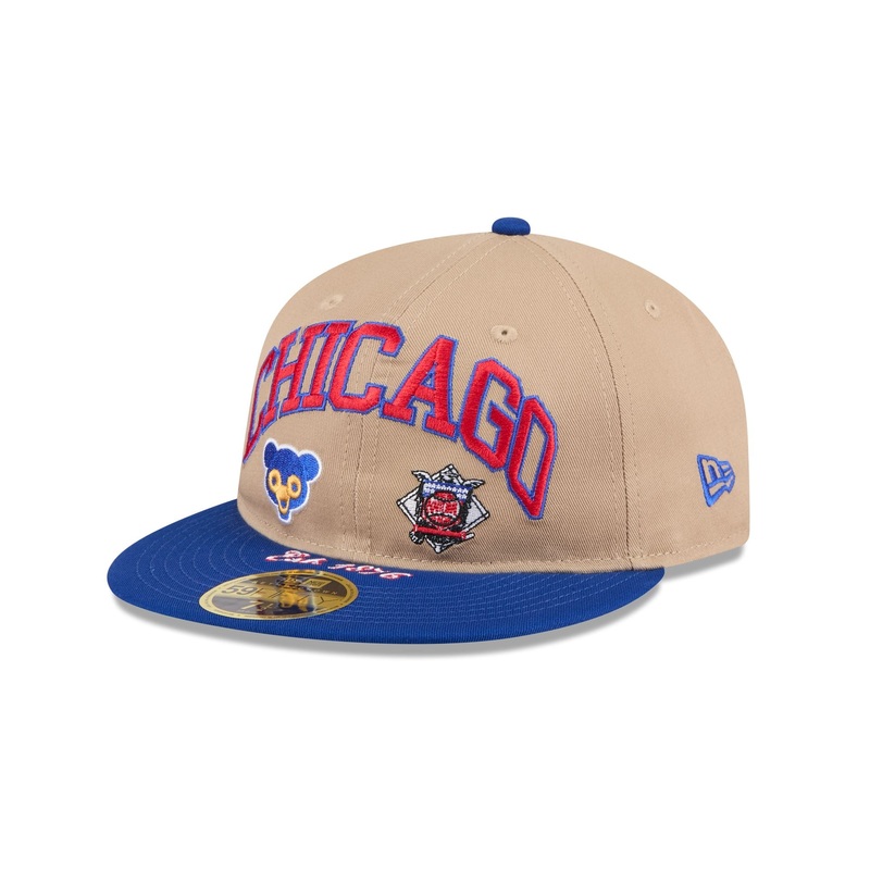 Chicago Cubs Camel Retro Crown 59FIFTY Fitted Hat 7