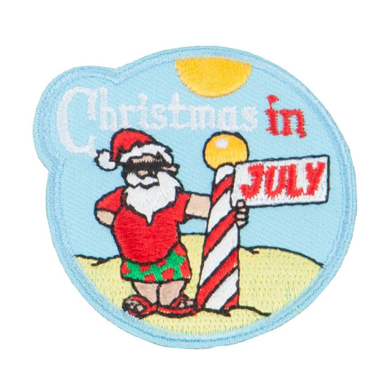 Christmas In July Embroidered Patch Blue One Size