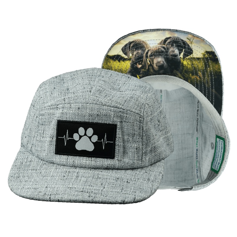 Dog Hat – 5 Panel – Light Gray Hemp – Full Fabric
