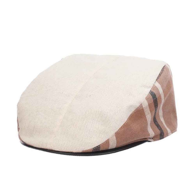 Dudley Cotton Ivy Cap with Plaid Sides – Stacy Adams Hats Natural Medium (57 cm)