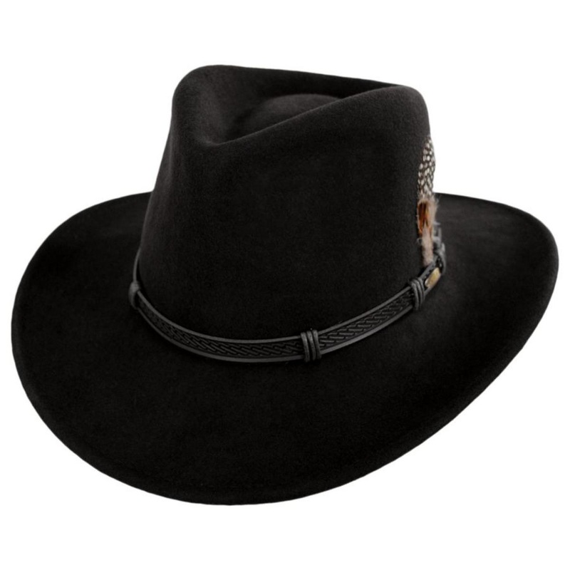 Falkirk Wool Felt Outback Hat BLACK M
