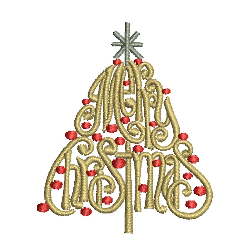 Glitter Merry Christmas Tree Logo Default Title One Size