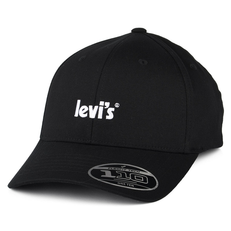 Levi’s Hats Poster Logo Flexfit Baseball Cap – Black Adjustable