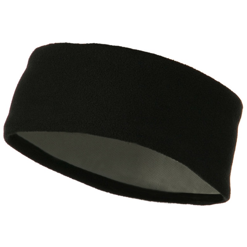 Moisture Wicking Fleece Head Band Black One Size