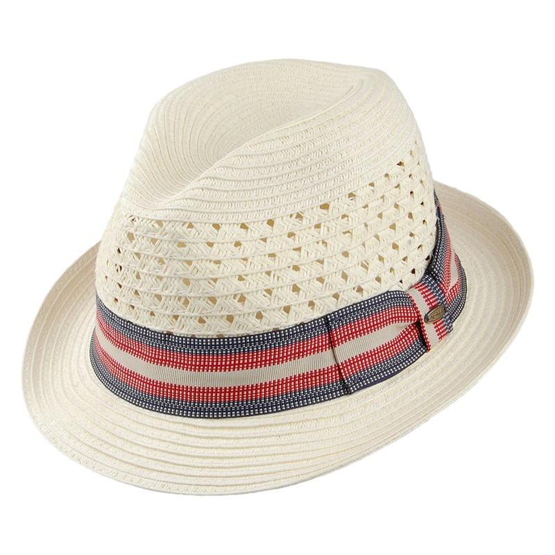 Scala Hats Baytown Vented Paper Braid Fedora Hat – Ivory M