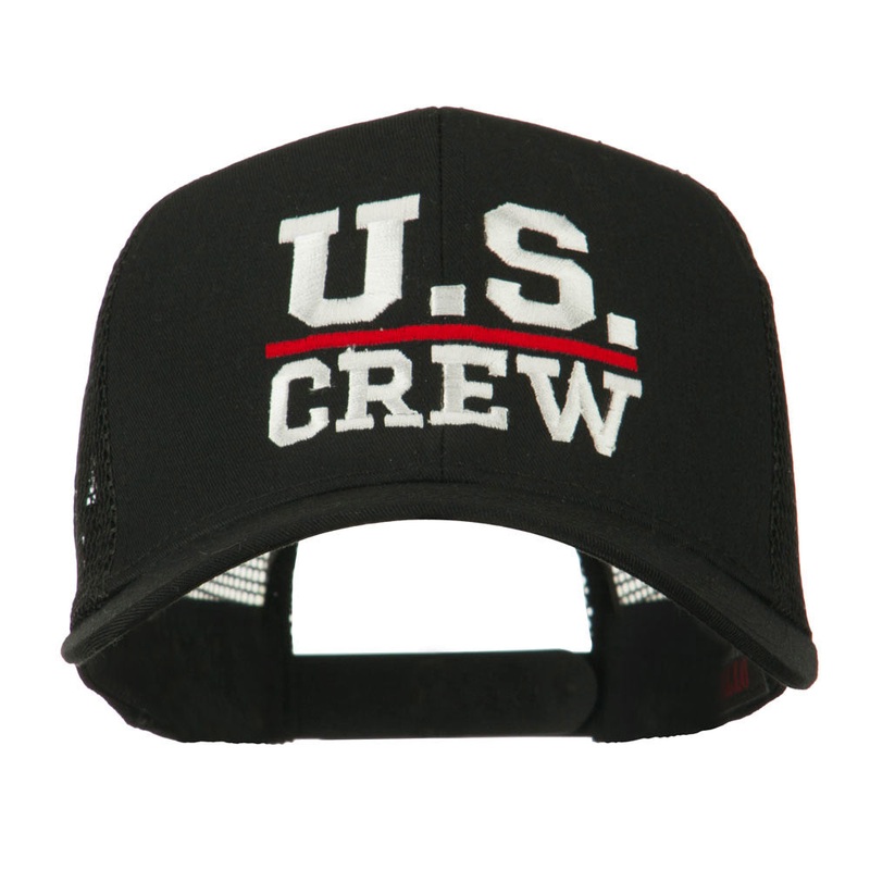 US Crew Embroidered Mesh back Cap Black One Size