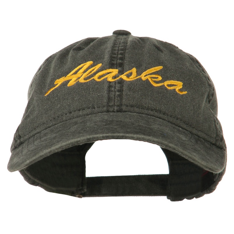 Western State Alaska Embroidered Washed Cap Black One Size