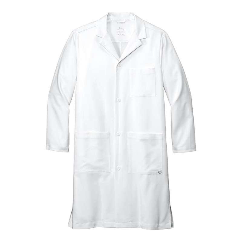Wink Mens Extended Length Lab Coat WW5172 WonderWink White 2XS