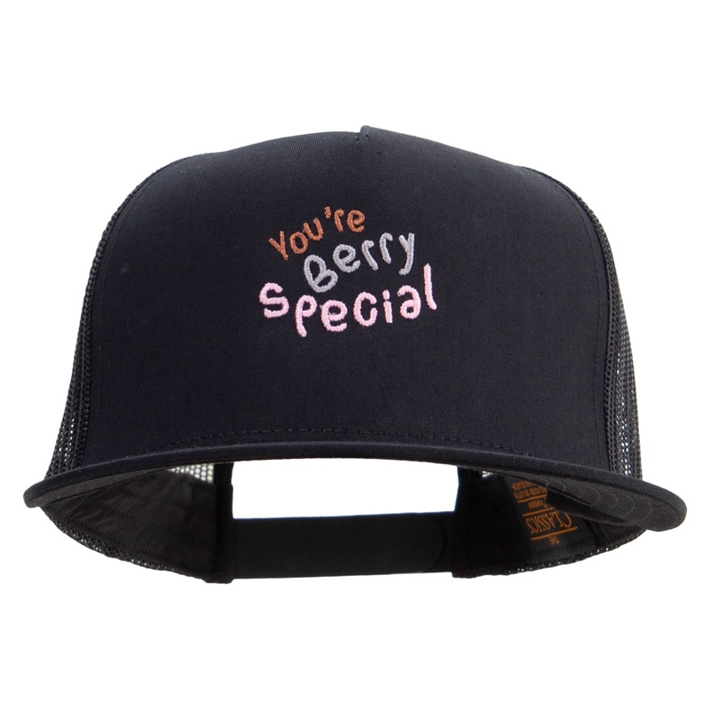 You’re Berry Special Embroidered 5 Panel Mesh Trucker Snapback Cap Black One Size