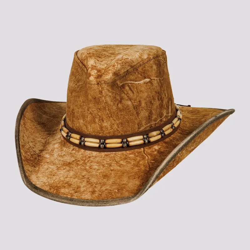 Ambush | Mens Leather Outback Hat with Bead Trim Jurassic MD