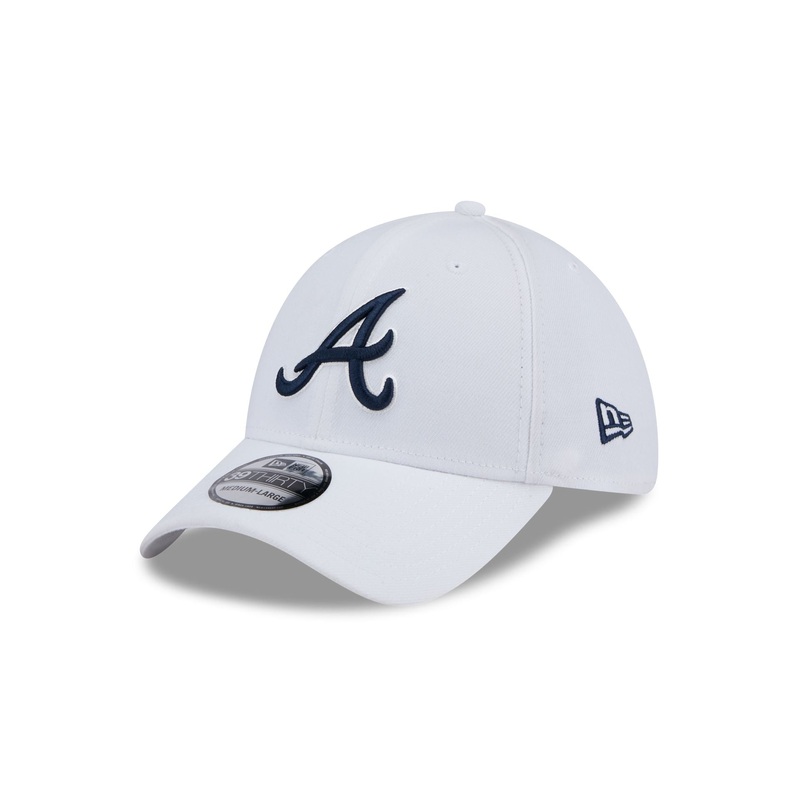 Atlanta Braves Optic White 39THIRTY Stretch Fit Hat S/M