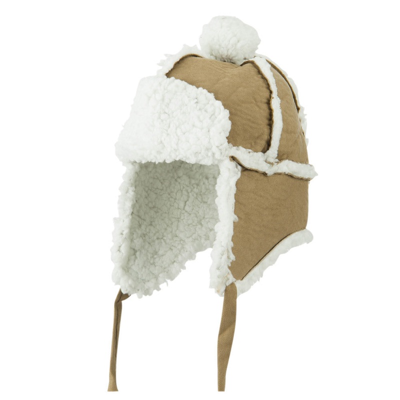 Boys’ Pom Pom Polyester Trooper Hat Green One Size
