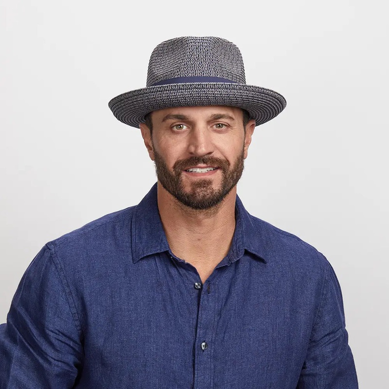 Coronado | Mens Straw Fedora Hat Navy MD