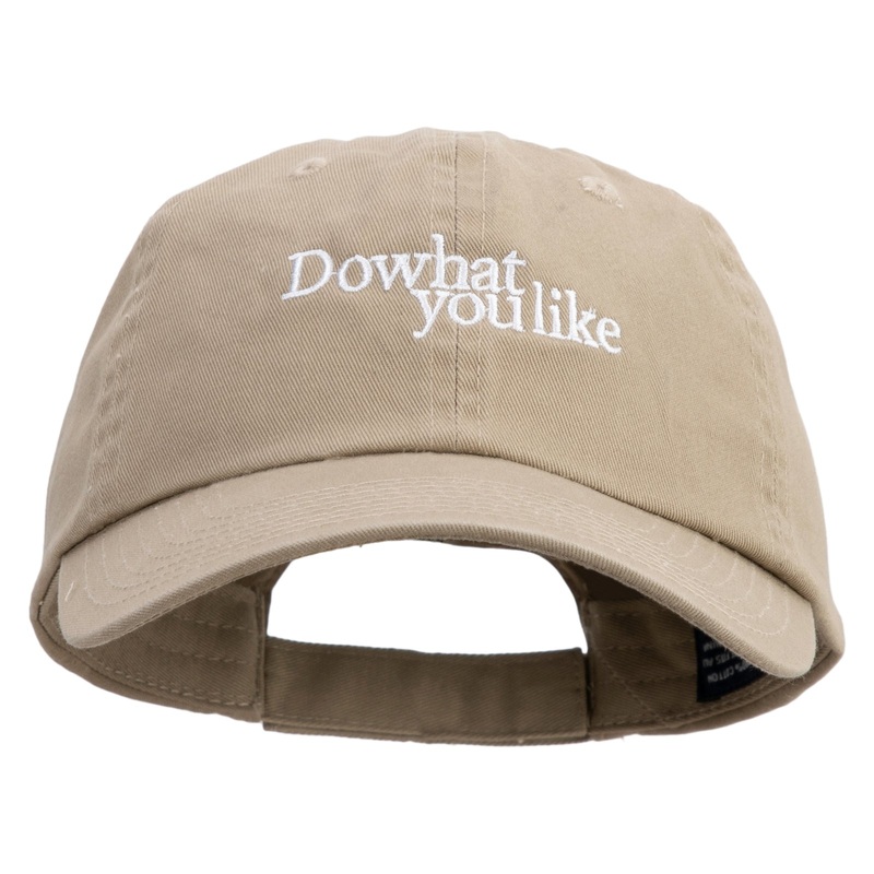 Do What You Like Embroidered Low Profile Dyed Cotton Twill Cap Khaki One Size