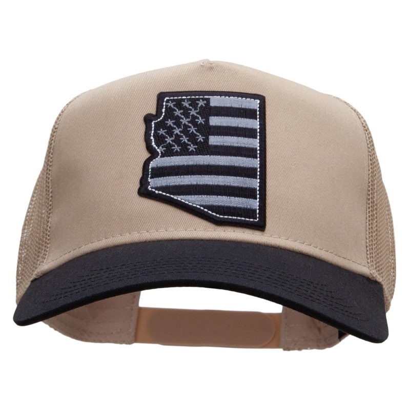 Grey Arizona State Two Tone Cotton Twill 5 panel Mesh Back Cap Black Khaki One Size