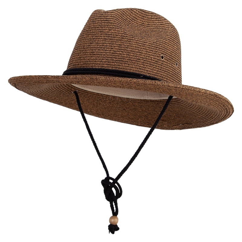 Men’s UPF 50+ Chin Cord Safari Hat Brown L