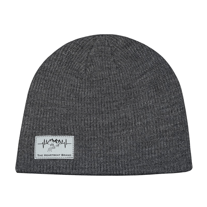 Mountains Beanie – No Cuff – Gray