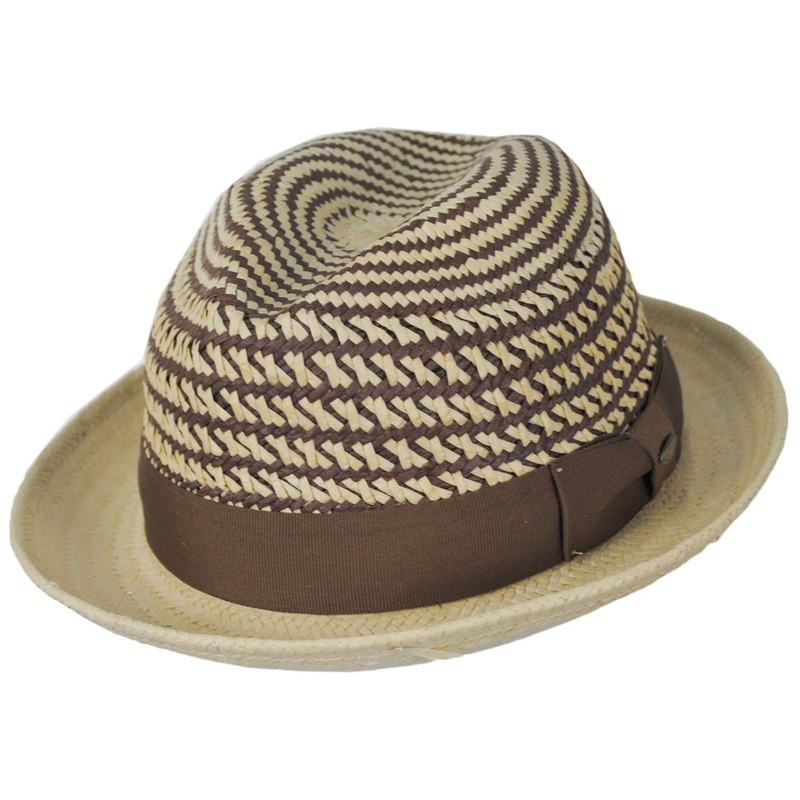 Rathdrum Toyo Straw Fedora Hat BROWN S/M