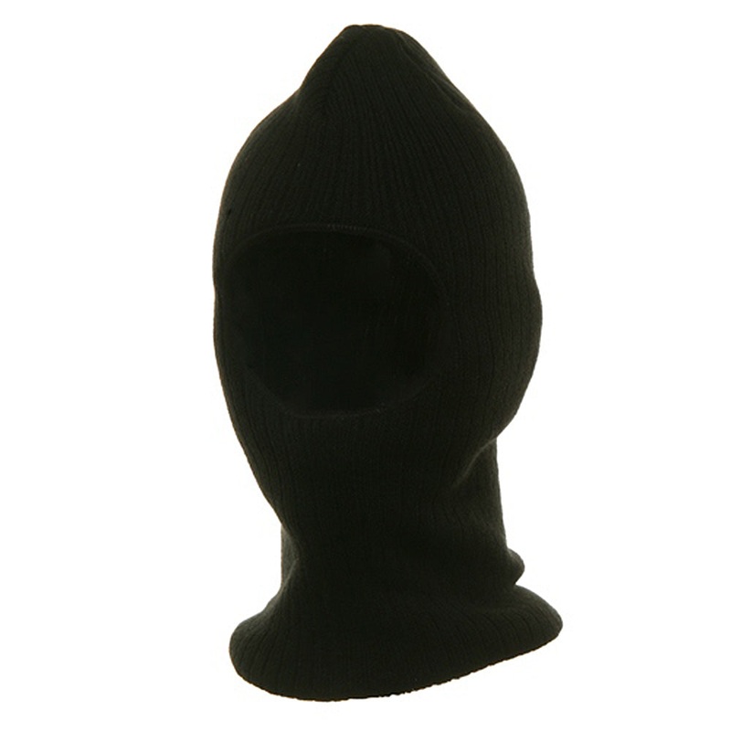 Thinsulate One Hole Ribbed Mask Black One Size