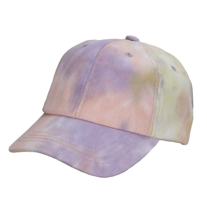 Tie Dye Cotton Baseball Cap for Ladies – Cappelli Straworld Hats Purple OS