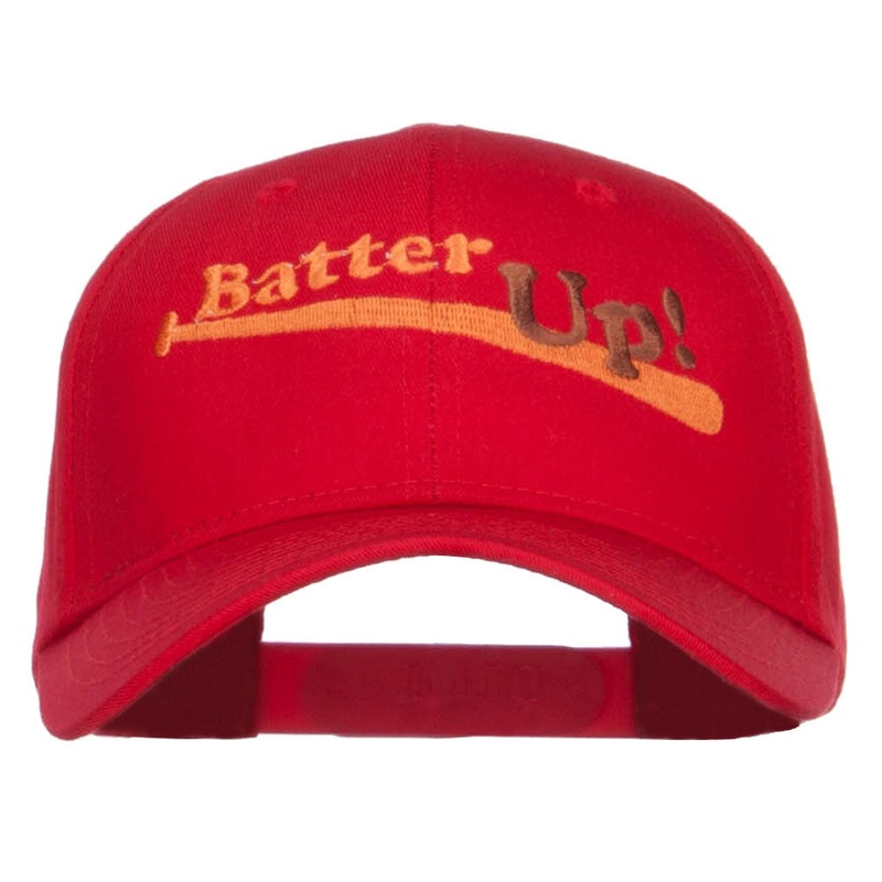 Batter Up Embroidered Low Profile Cap Red One Size