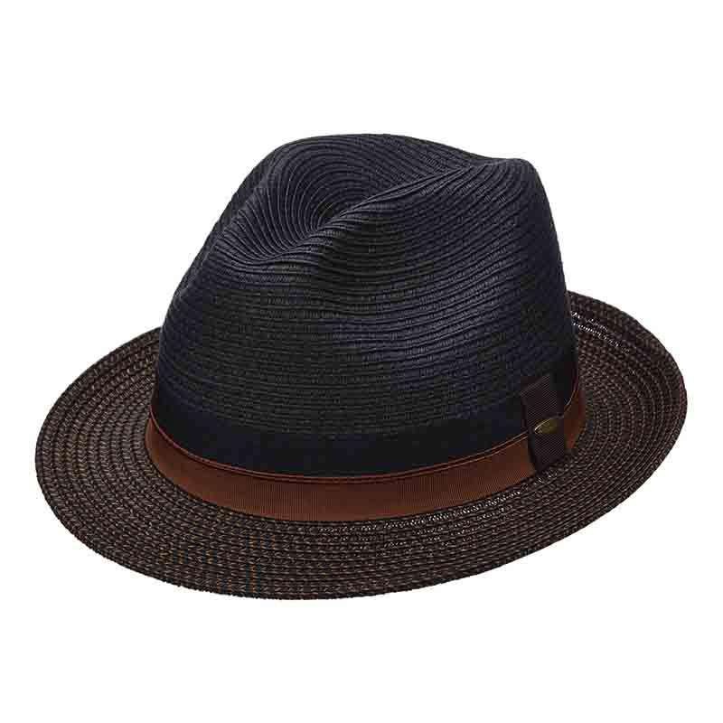 Black Fedora Hat with Tweed Brim – Scala Hats Black Medium