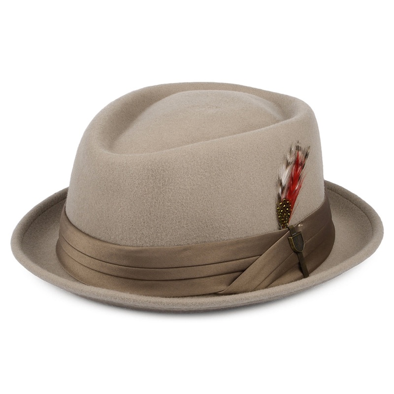 Brixton Hats Stout Wool Felt Pork Pie Hat – Beige Small-56cm
