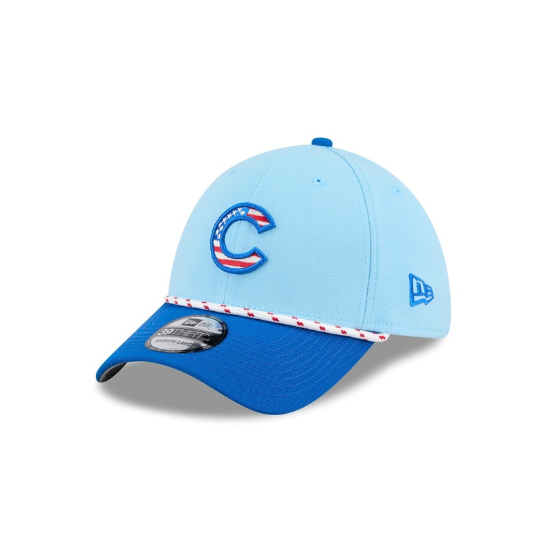 Chicago Cubs Independence Day 2025 39THIRTY Stretch Fit Hat S/M