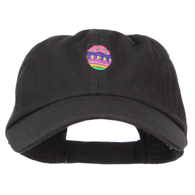 Easter Egg Embroidered Low Cap Black One Size
