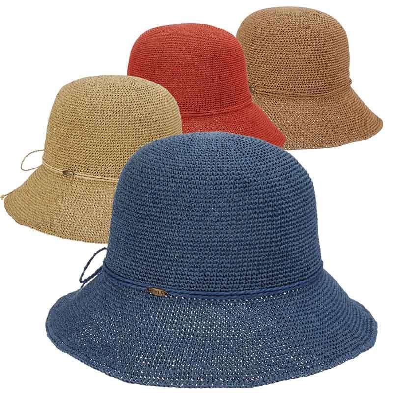 Fine Crochet Toyo Cloche – Scala Collection Hats Navy