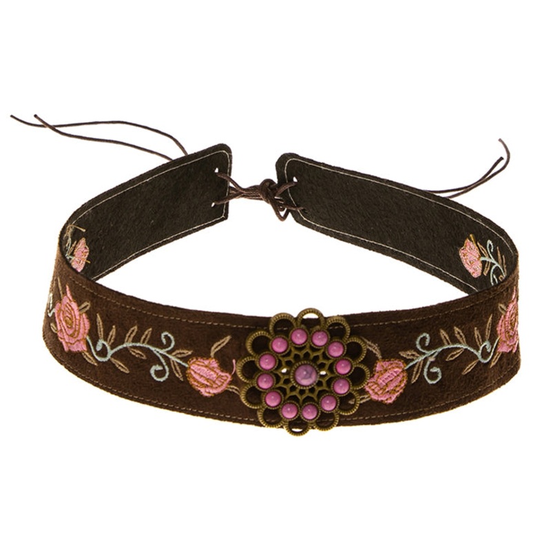 Floral Embroidered Hat Band for Hat Bar Tailoring – SetarTrading Pink