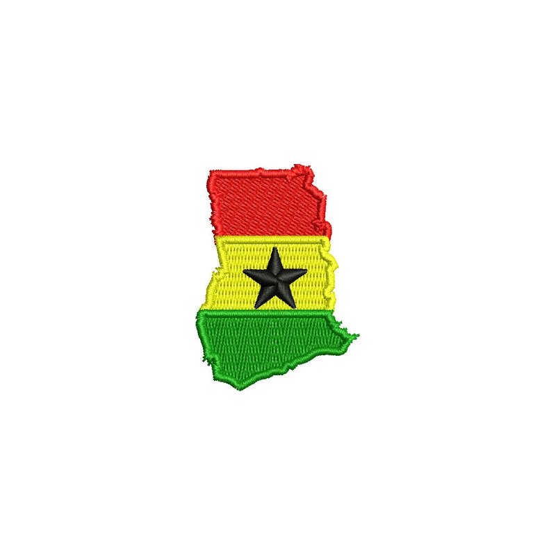 Ghana Flag Map Default Title One Size
