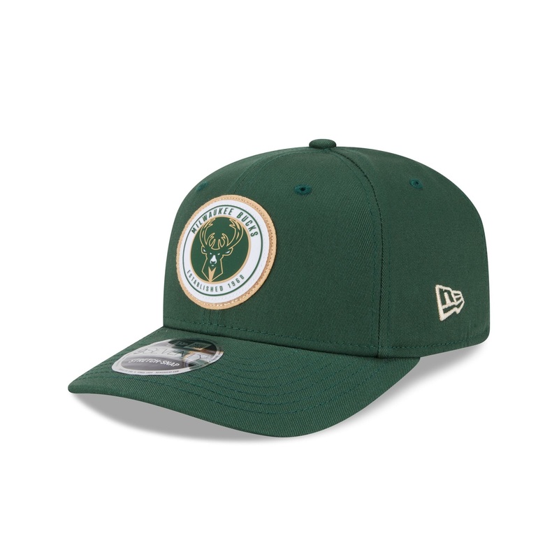 Milwaukee Bucks Circle Patch 9SEVENTY Stretch-Snap Hat One Size