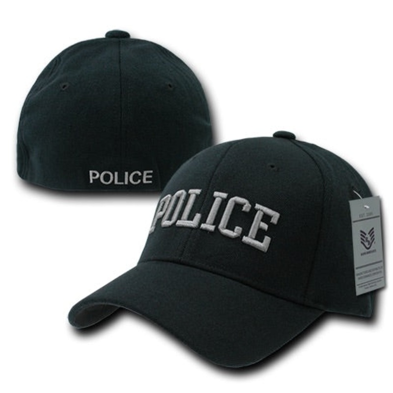 Police Flex Cap Baseball Hat Law Enforcement Officer Cop – Rapid Dominance R82 Black S/M