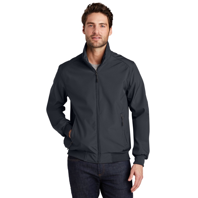 Port Authority J337 Soft Shell Bomber Jacket Battleship Grey XS
