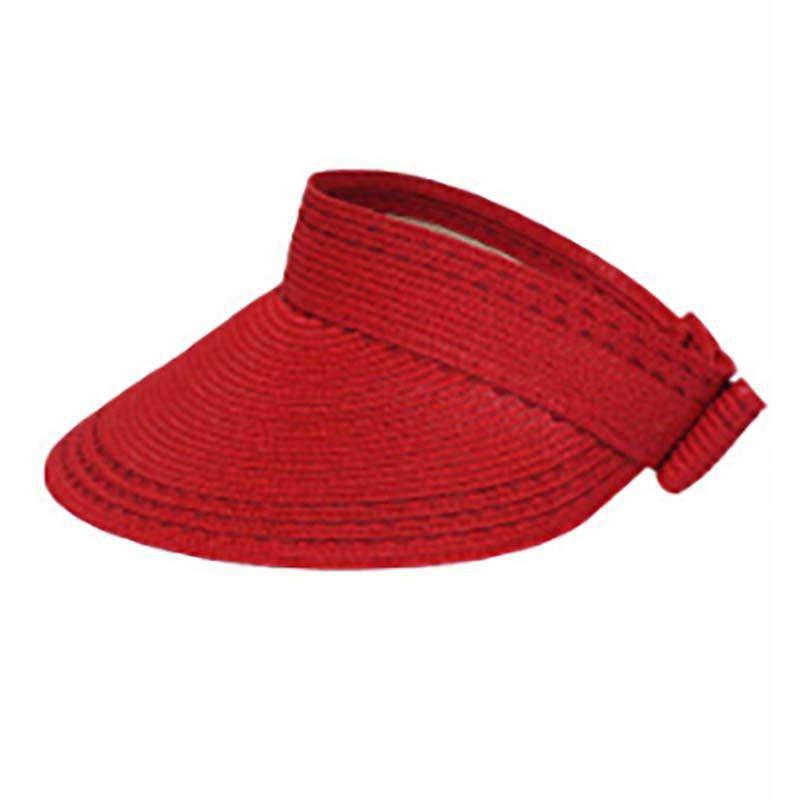 Rollup Sunvisor with Ribbon Accent Red