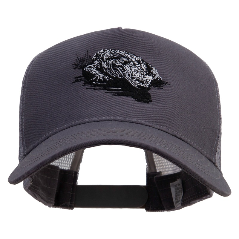 Stealth Striker Alligator Embroidered New Big Size Trucker Mesh Cap Grey XL-3XL