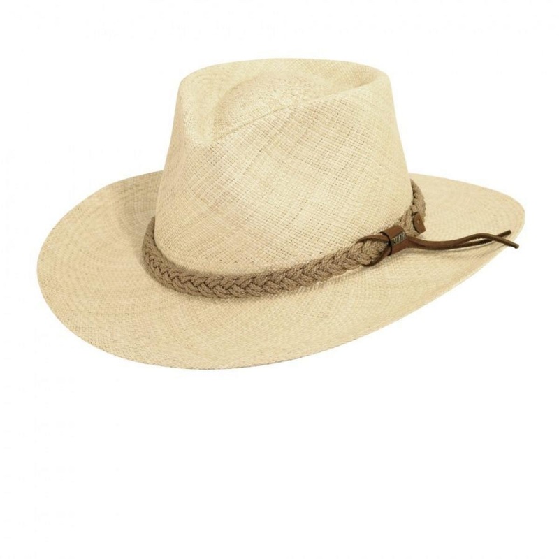 Braided Band Panama Straw Outback Hat NATURAL S