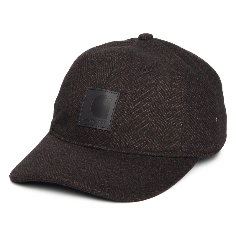 Carhartt WIP Hats Truman Herringbone Baseball Cap – Chocolate-Black Adjustable