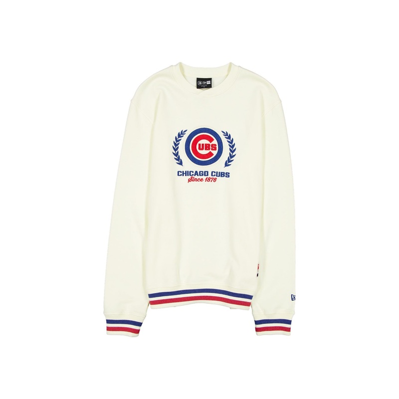 Chicago Cubs Throwback Chrome White Crewneck S