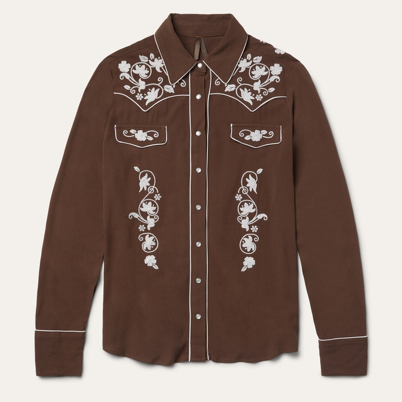 Classic Western Snap Shirt Brown XS