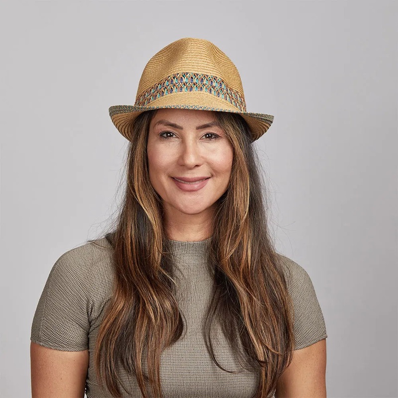 Naples | Womens Vented Braid Straw Fedora Hat Natural MD